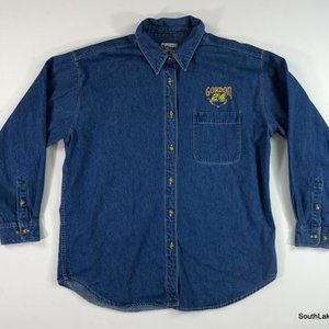 VTG Chase Authentics Jeff Gordon 24 Denim Long Sleeve Button Down Shirt Large